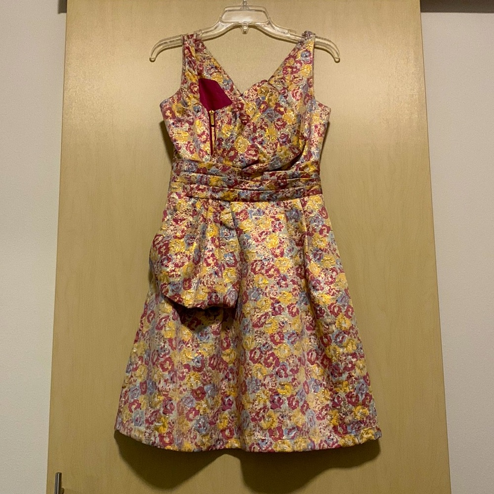 Zac Posen for Target Limited Collection Gold Brocade Party dress with Bow